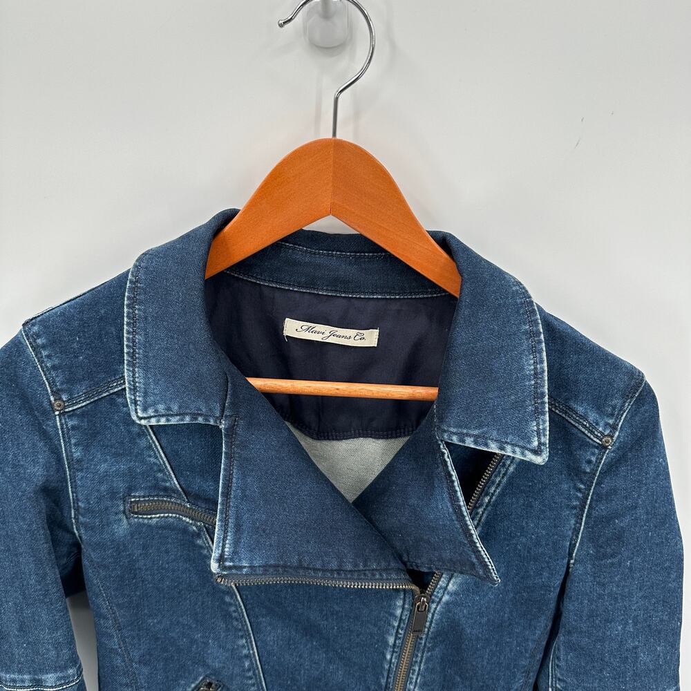 MAVI Janet Asymmetrical Full Zip Moto Denim Jacket // S - Picture 3 of 11